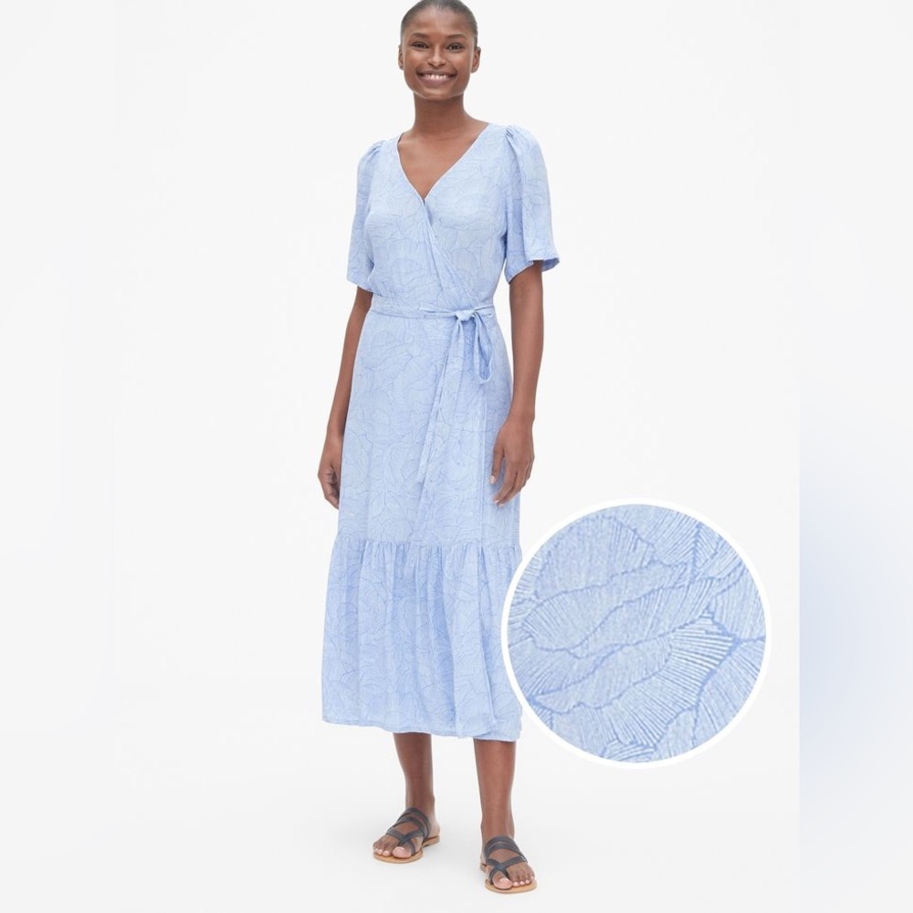 SOLD | GAP Floral Ruffle Hem Midi Wrap Dress
